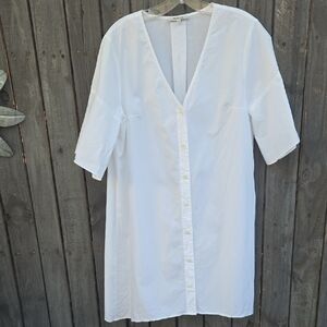 Madewell White Button-Down Dress